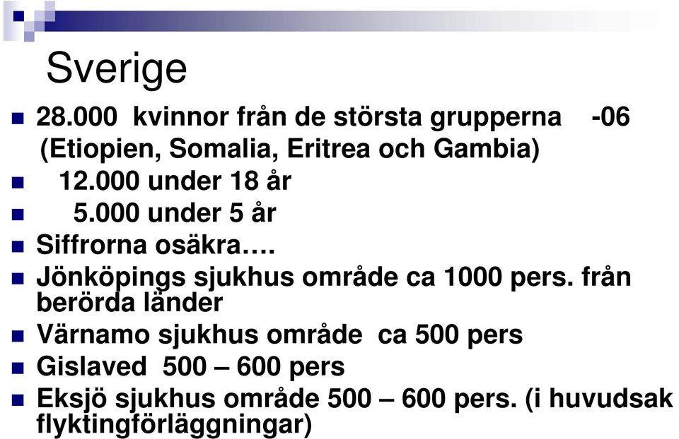 12.000 under 18 år 5.000 under 5 år Siffrorna osäkra.