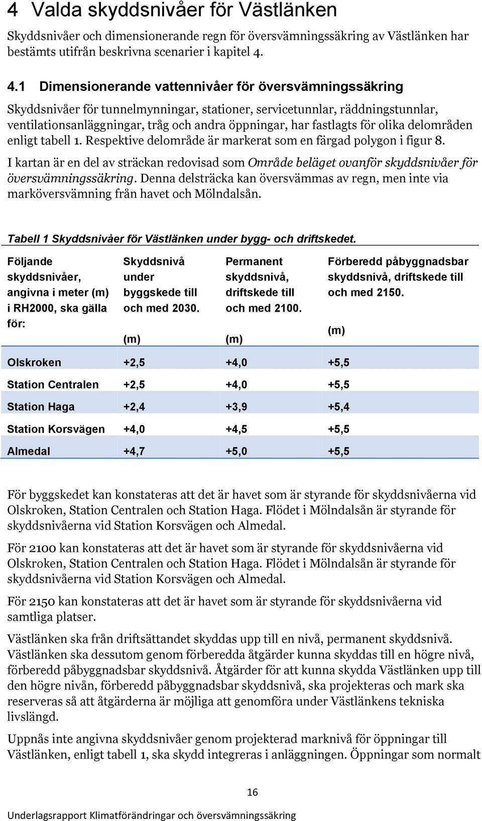 fastlagts för olika delområden enligt tabell 1. Respektive delområde är markerat som en färgad polygon i figur 8.