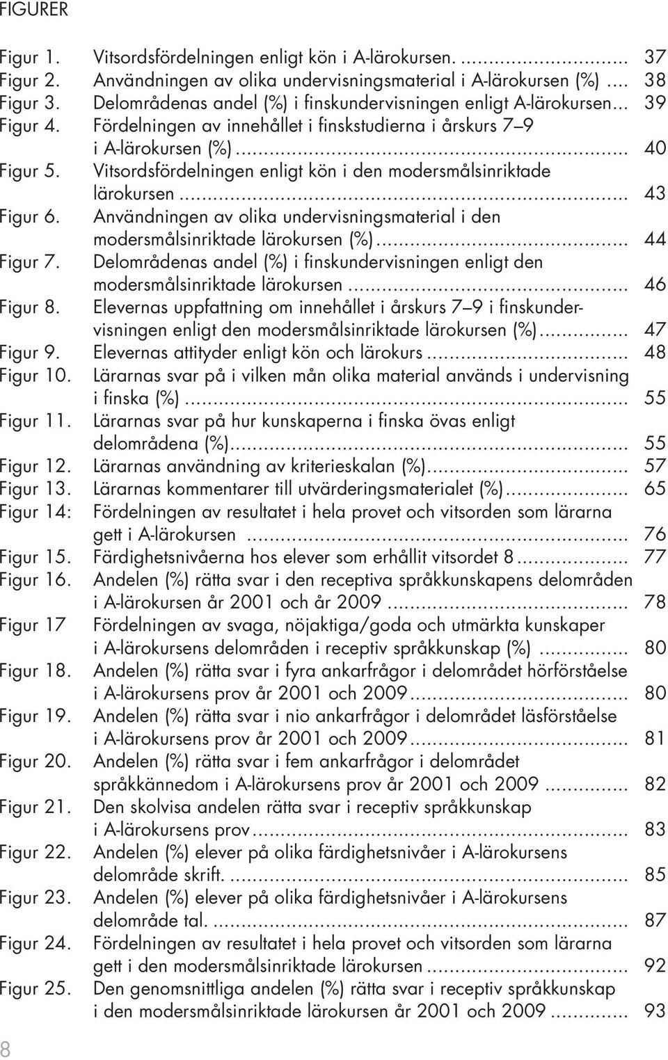 Vitsordsfördelningen enligt kön i den modersmålsinriktade lärokursen... 43 Figur 6. Användningen av olika undervisningsmaterial i den modersmålsinriktade lärokursen (%)... 44 Figur 7.