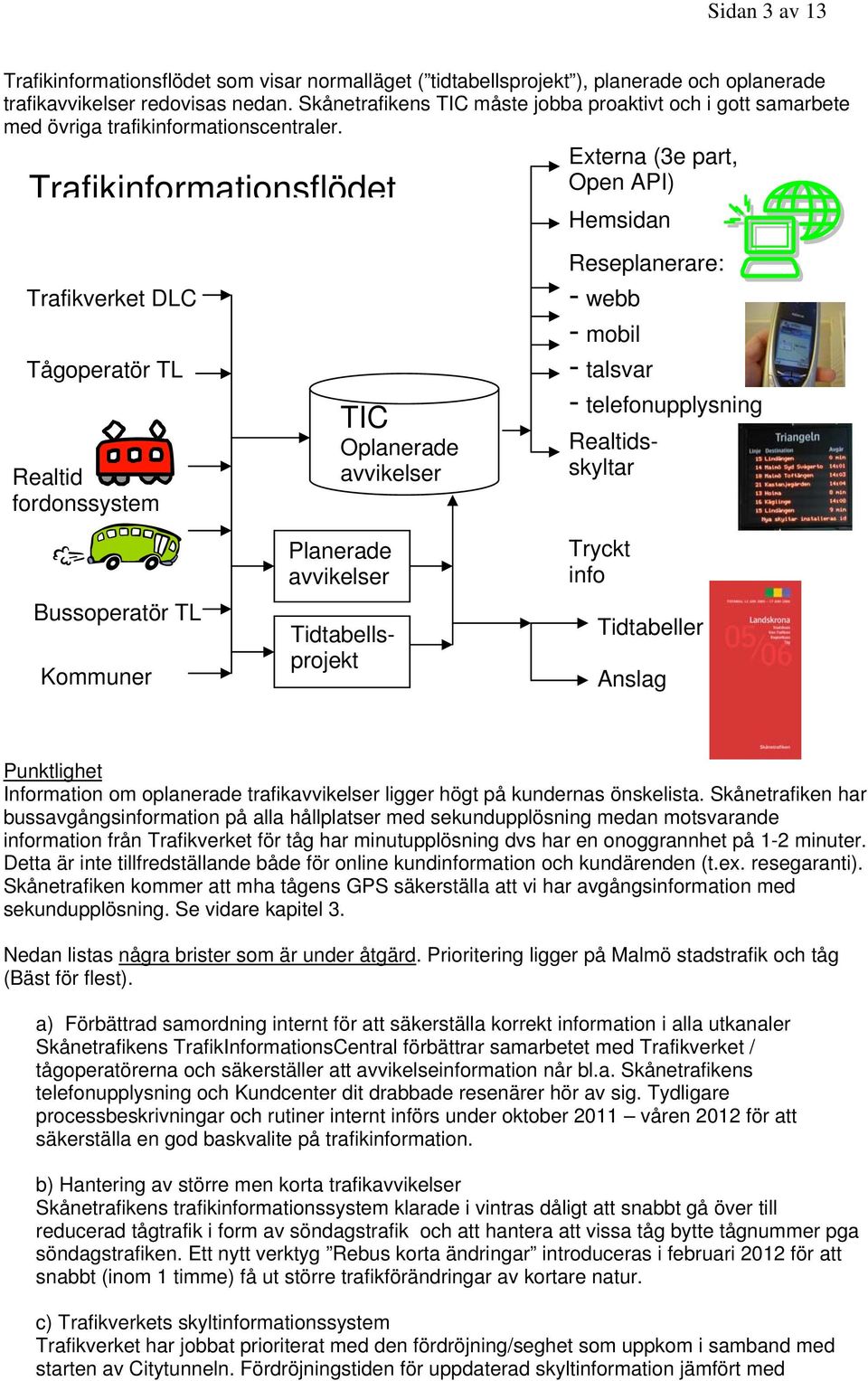 Externa (3e part, Open API) Trafikinformationsflödet Trafikverket DLC Tågoperatör TL Realtid fordonssystem TIC Oplanerade avvikelser Hemsidan Reseplanerare: - webb - mobil - talsvar -