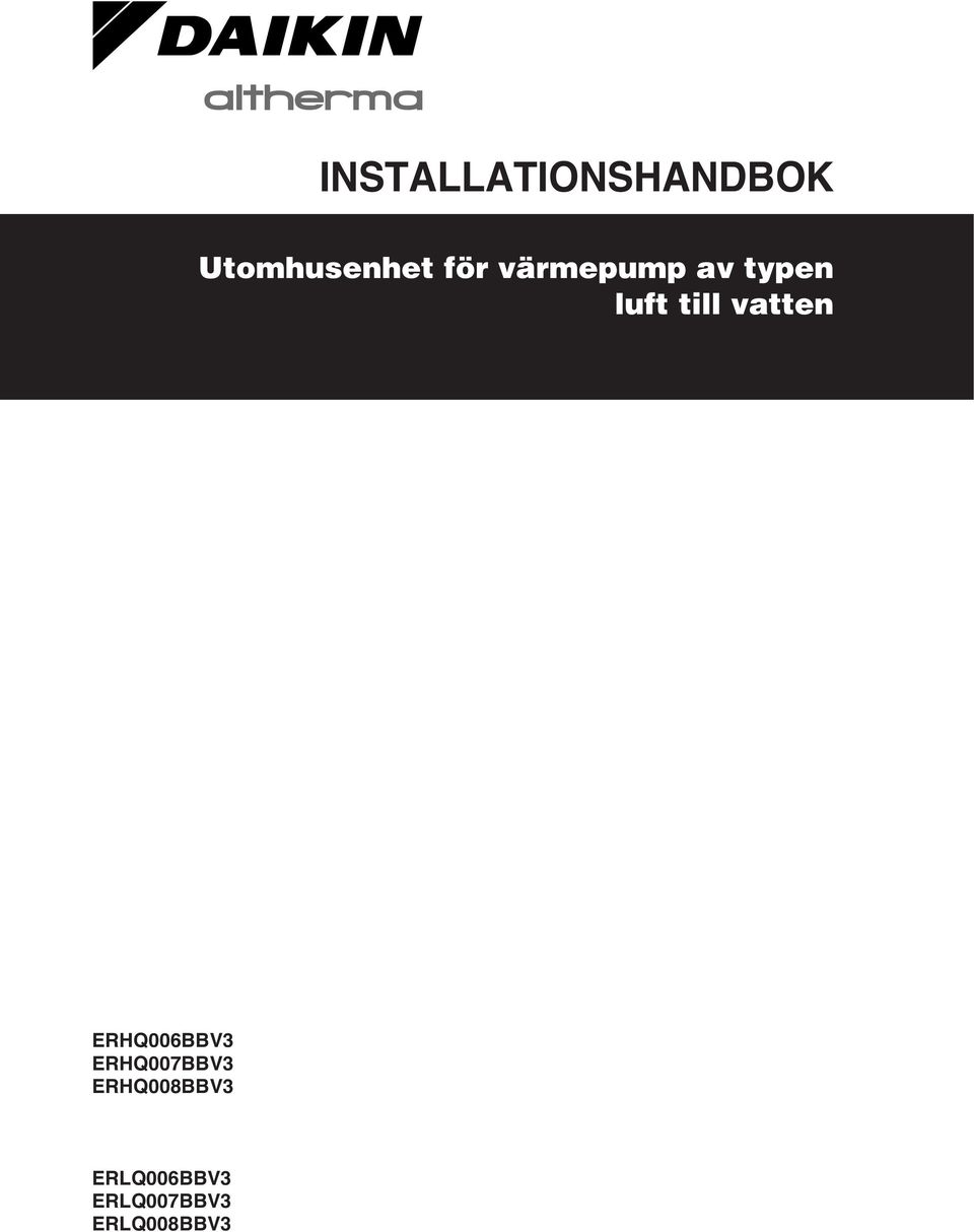vatten ERHQ006BBV ERHQ007BBV