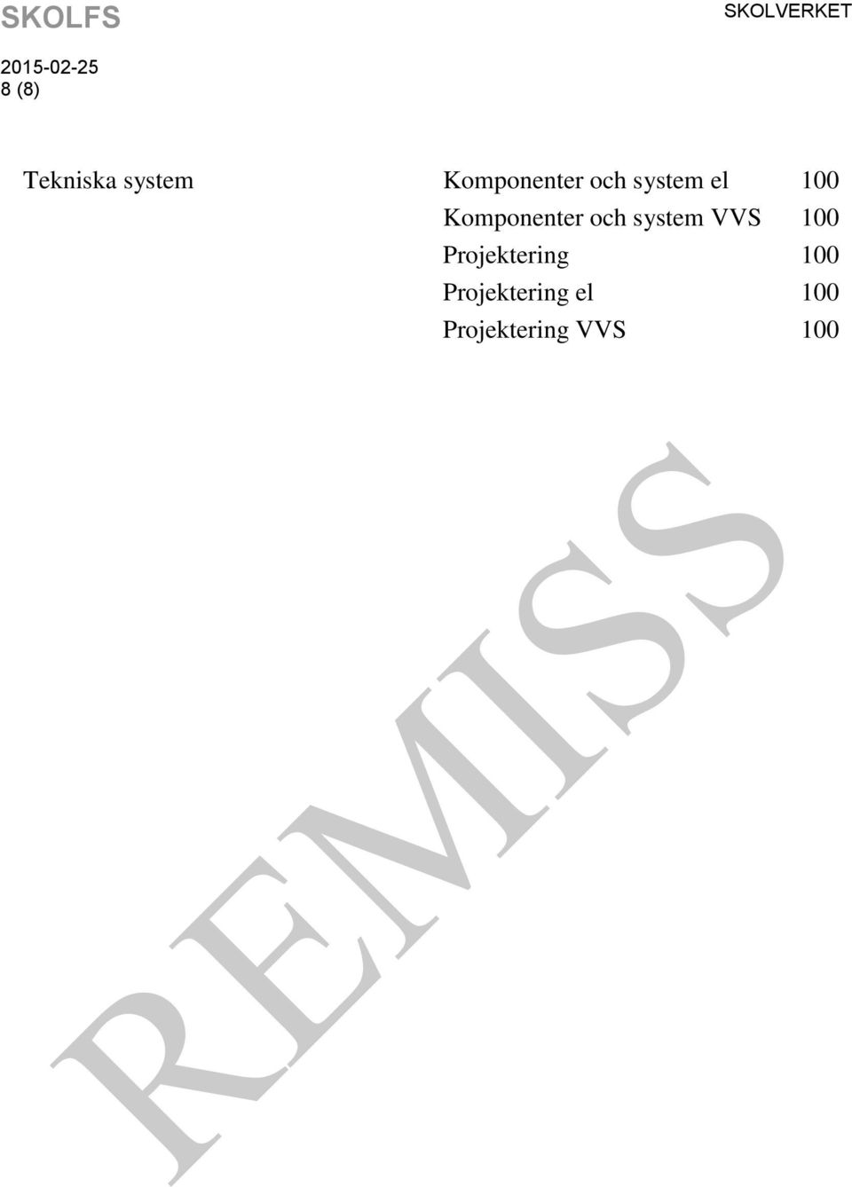 Komponenter och system VVS 100