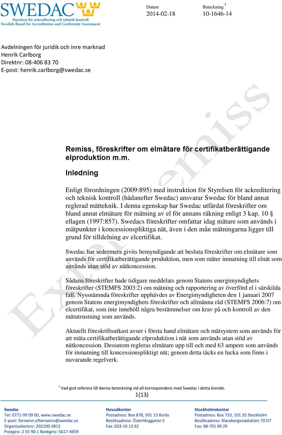 ss, föreskrifter om 