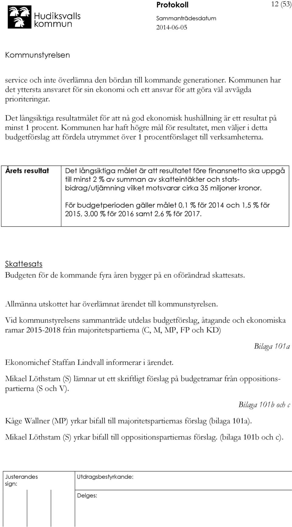 Kommunen har haft högre mål för resultatet, men väljer i detta budgetförslag att fördela utrymmet över 1 procentförslaget till verksamheterna.