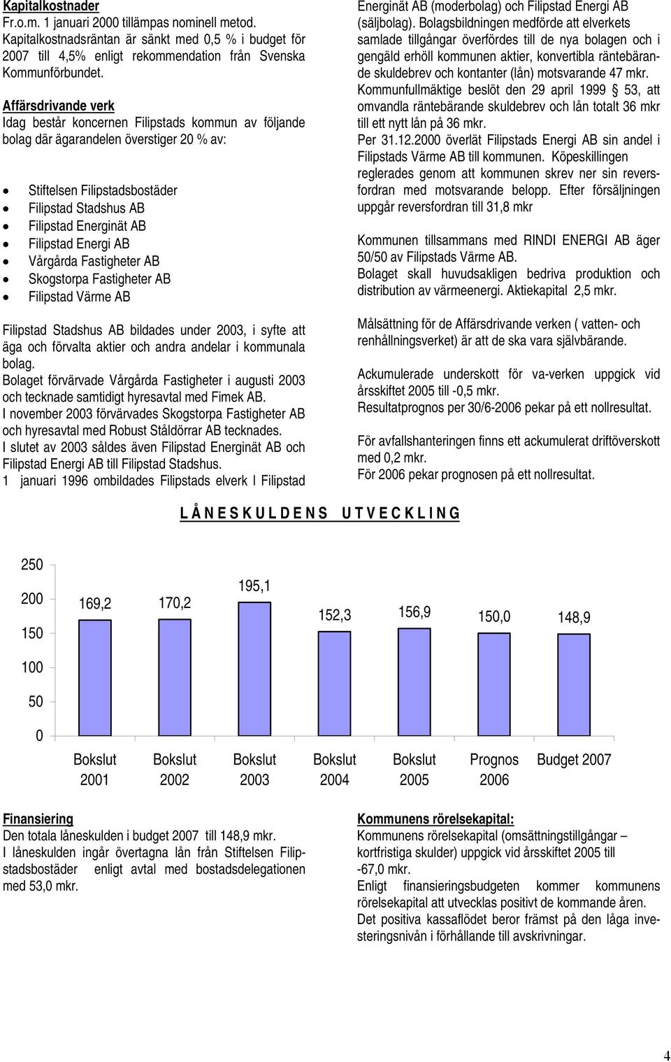 Energi AB Vårgårda Fastigheter AB Skogstorpa Fastigheter AB Filipstad Värme AB Filipstad Stadshus AB bildades under 2003, i syfte att äga och förvalta aktier och andra andelar i kommunala bolag.