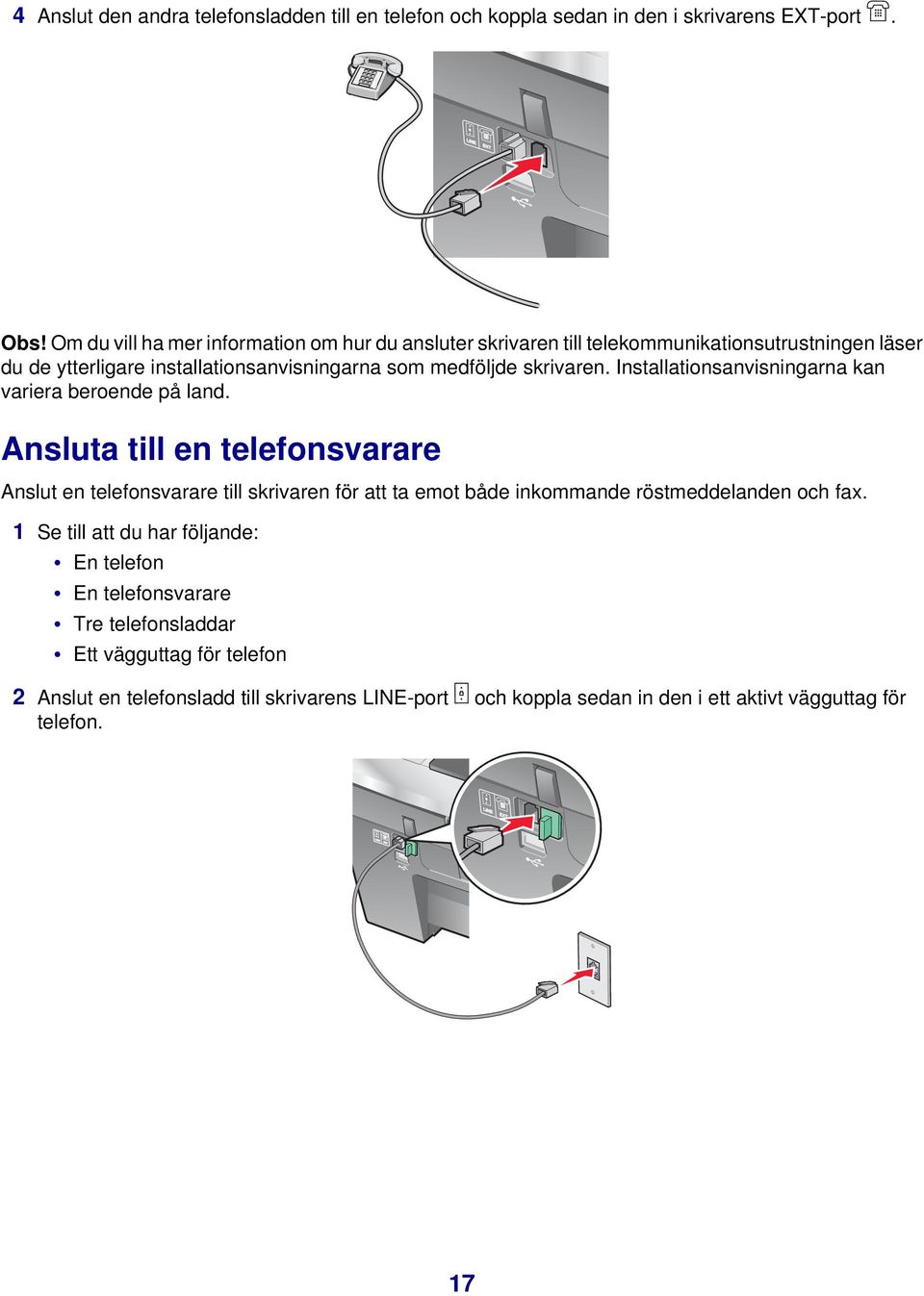 Installationsanvisningarna kan variera beroende på land.