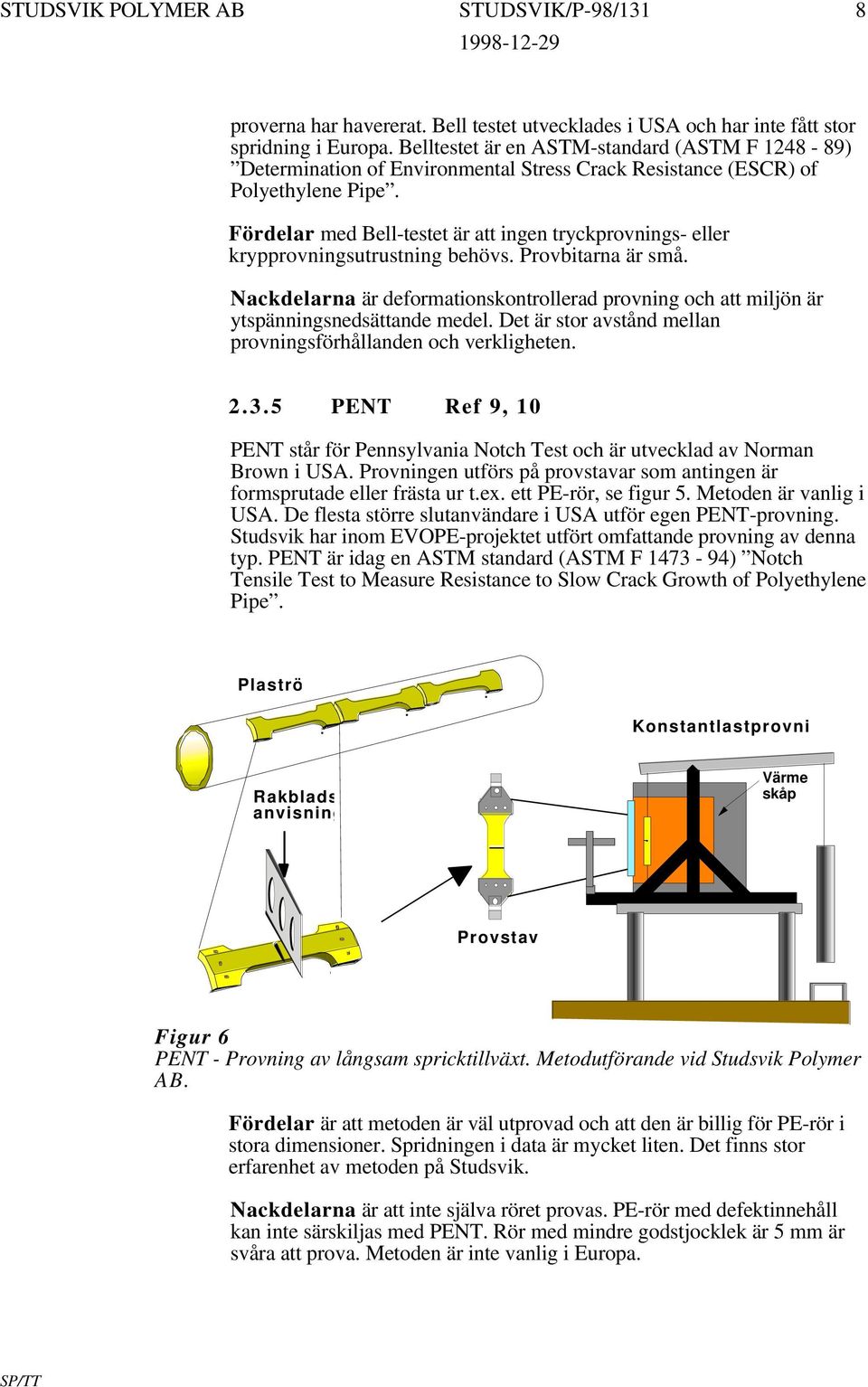 Fördelar med Bell-testet är att ingen tryckprovnings- eller krypprovningsutrustning behövs. Provbitarna är små.