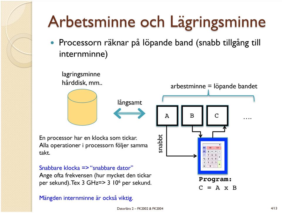 Alla operationer i processorn följer samma takt.