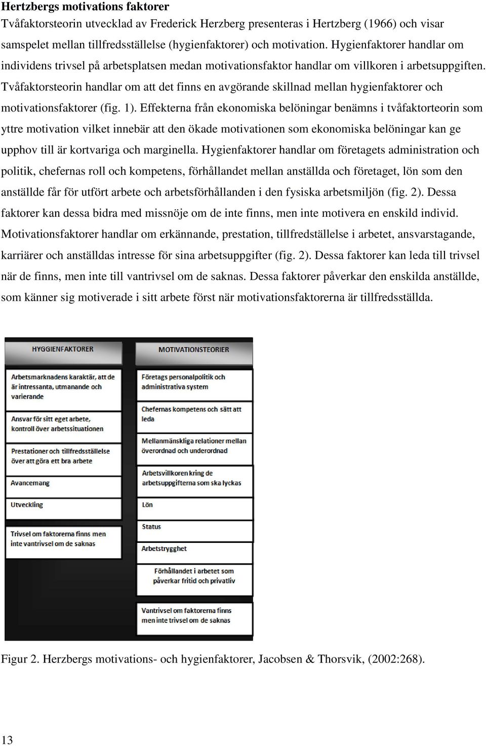 Tvåfaktorsteorin handlar om att det finns en avgörande skillnad mellan hygienfaktorer och motivationsfaktorer (fig. 1).