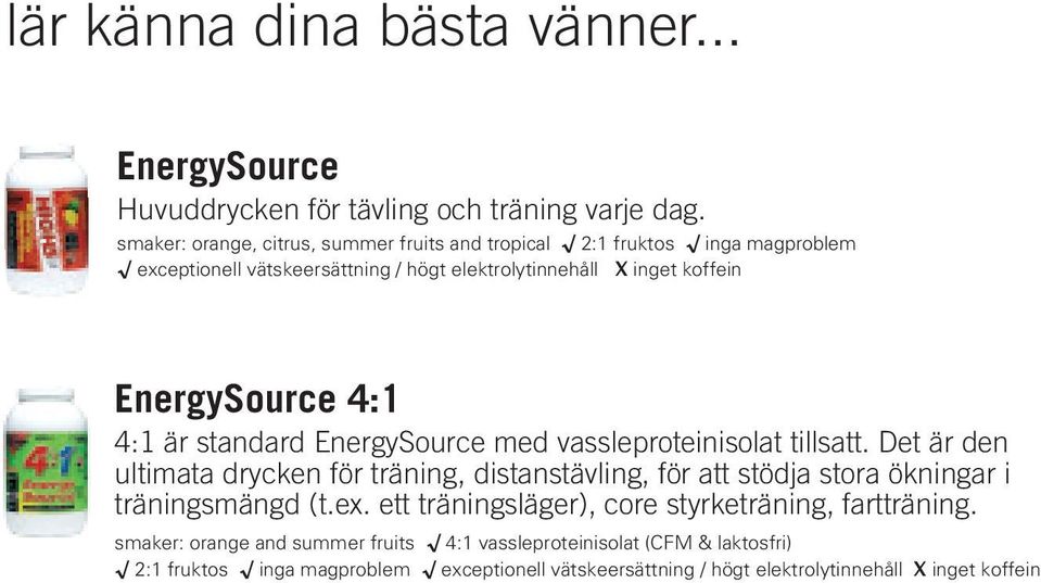 4:1 4:1 är standard EnergySource med vassleproteinisolat tillsatt.