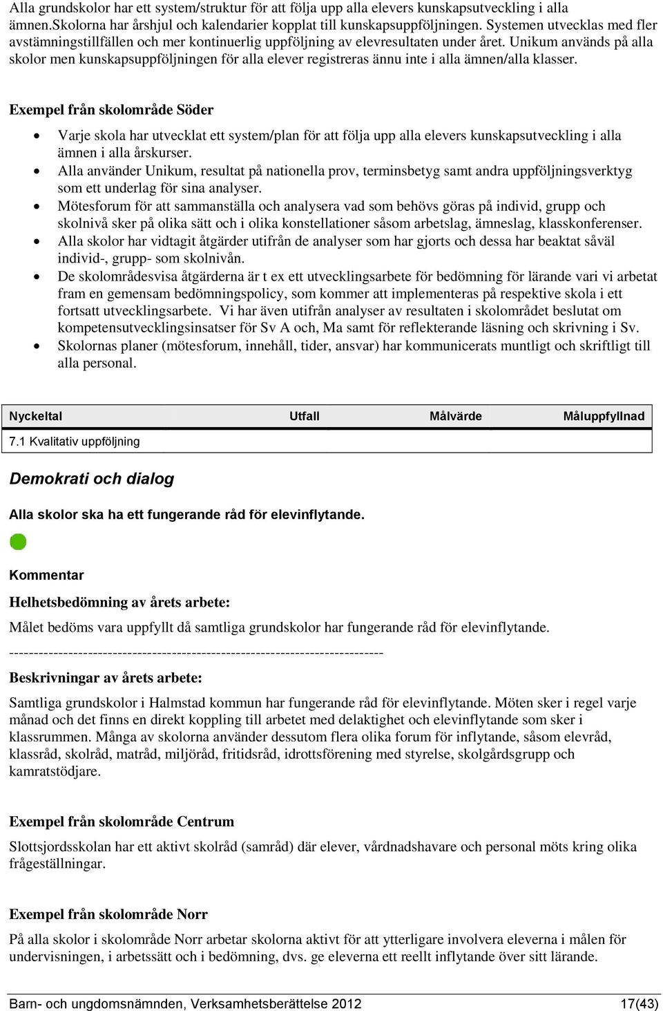 Unikum används på alla skolor men kunskapsuppföljningen för alla elever registreras ännu inte i alla ämnen/alla klasser.