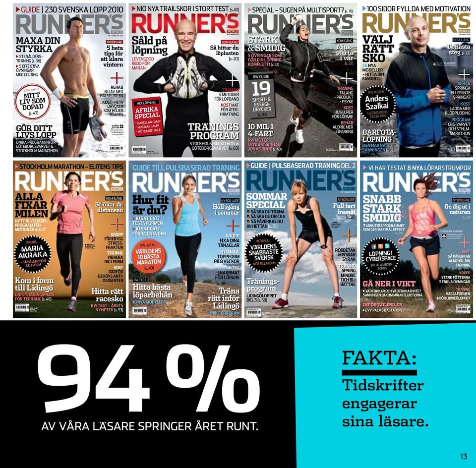 se filmen på nya runnersworld.se unika program inför göteborgsvarvet & stockholm marathon INTERPRESS 0588-01 KR 59:50 7 388058 805956 NOK 69:- EURO 6.