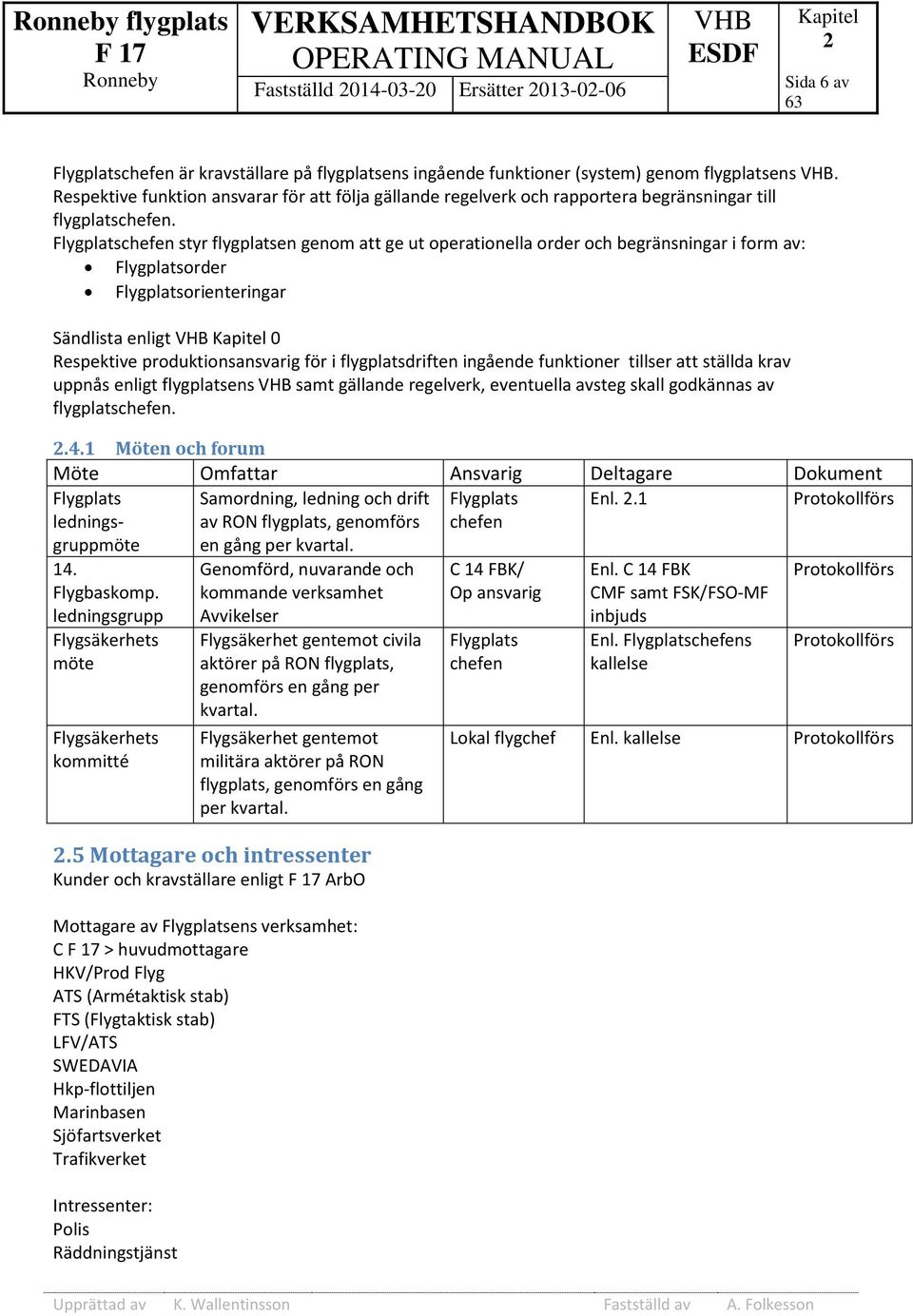 Flygplatschefen styr flygplatsen genom att ge ut operationella order och begränsningar i form av: Flygplatsorder Flygplatsorienteringar Sändlista enligt 0 Respektive produktionsansvarig för i