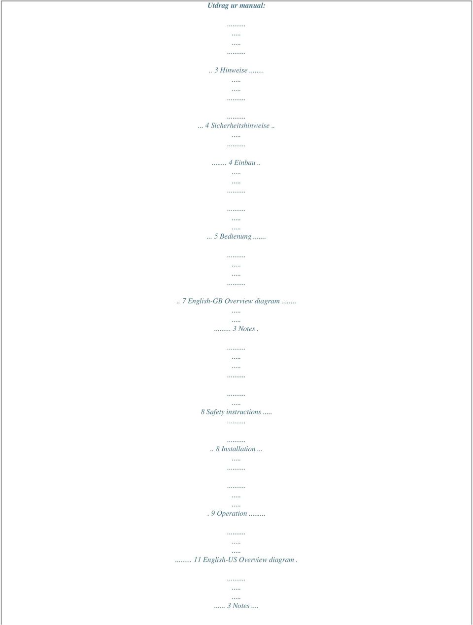 ... 7 English-GB Overview diagram...... 3 Notes.