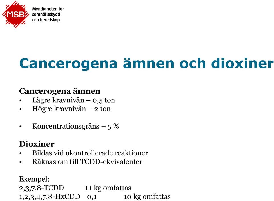 Bildas vid okontrollerade reaktioner Räknas om till