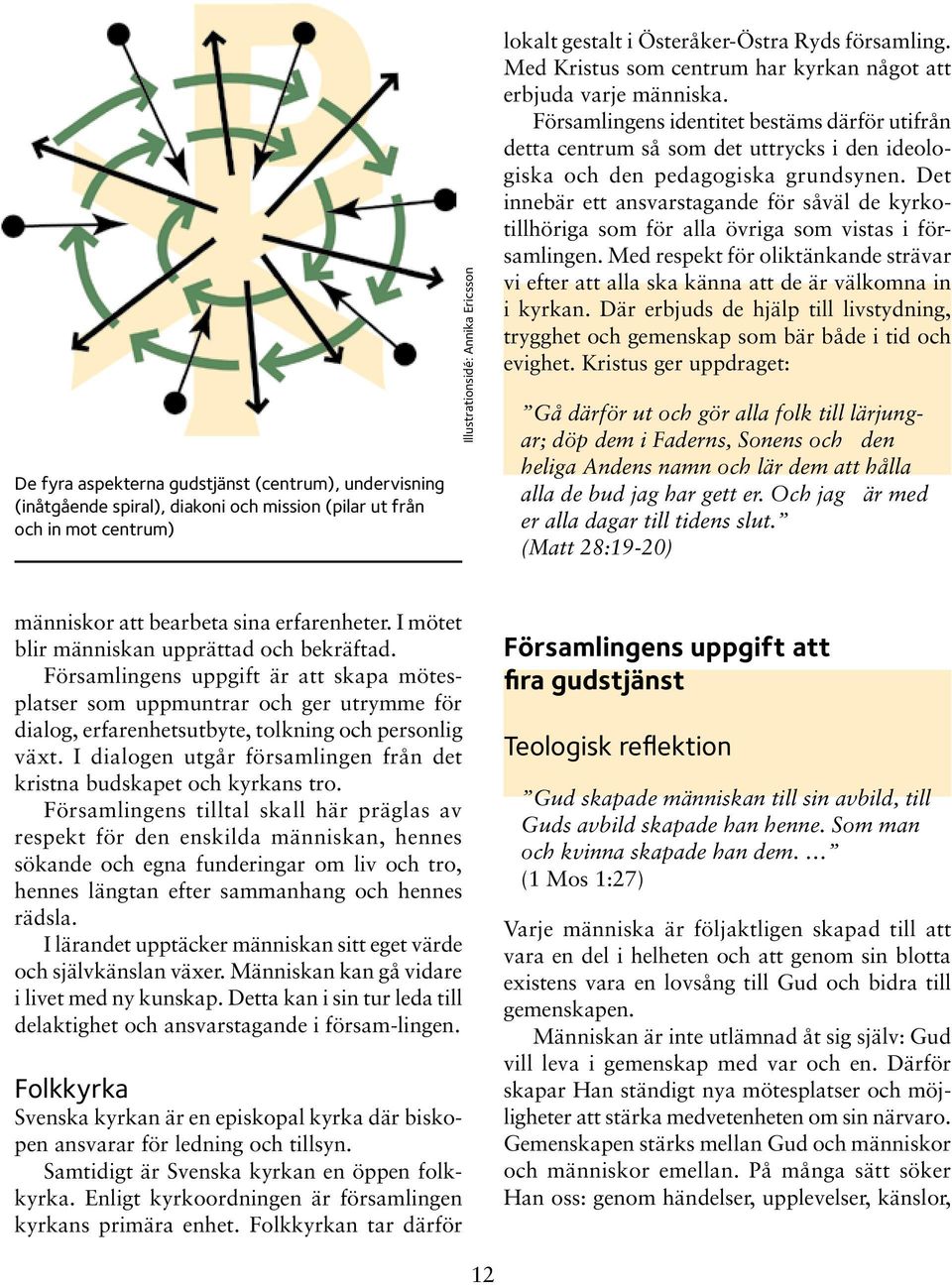 Församlingens identitet bestäms därför utifrån detta centrum så som det uttrycks i den ideologiska och den pedagogiska grundsynen.