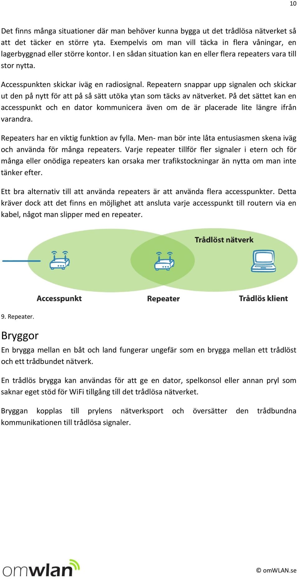 Repeatern snappar upp signalen och skickar ut den på nytt för att på så sätt utöka ytan som täcks av nätverket.