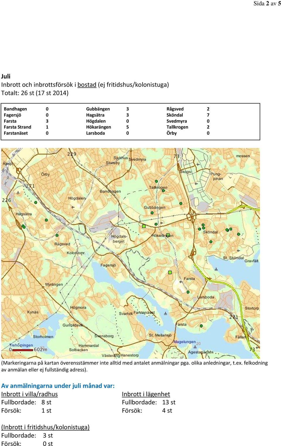 alltid med antalet anmälningar pga. olika anledningar, t.ex. felkodning av anmälan eller ej fullständig adress).