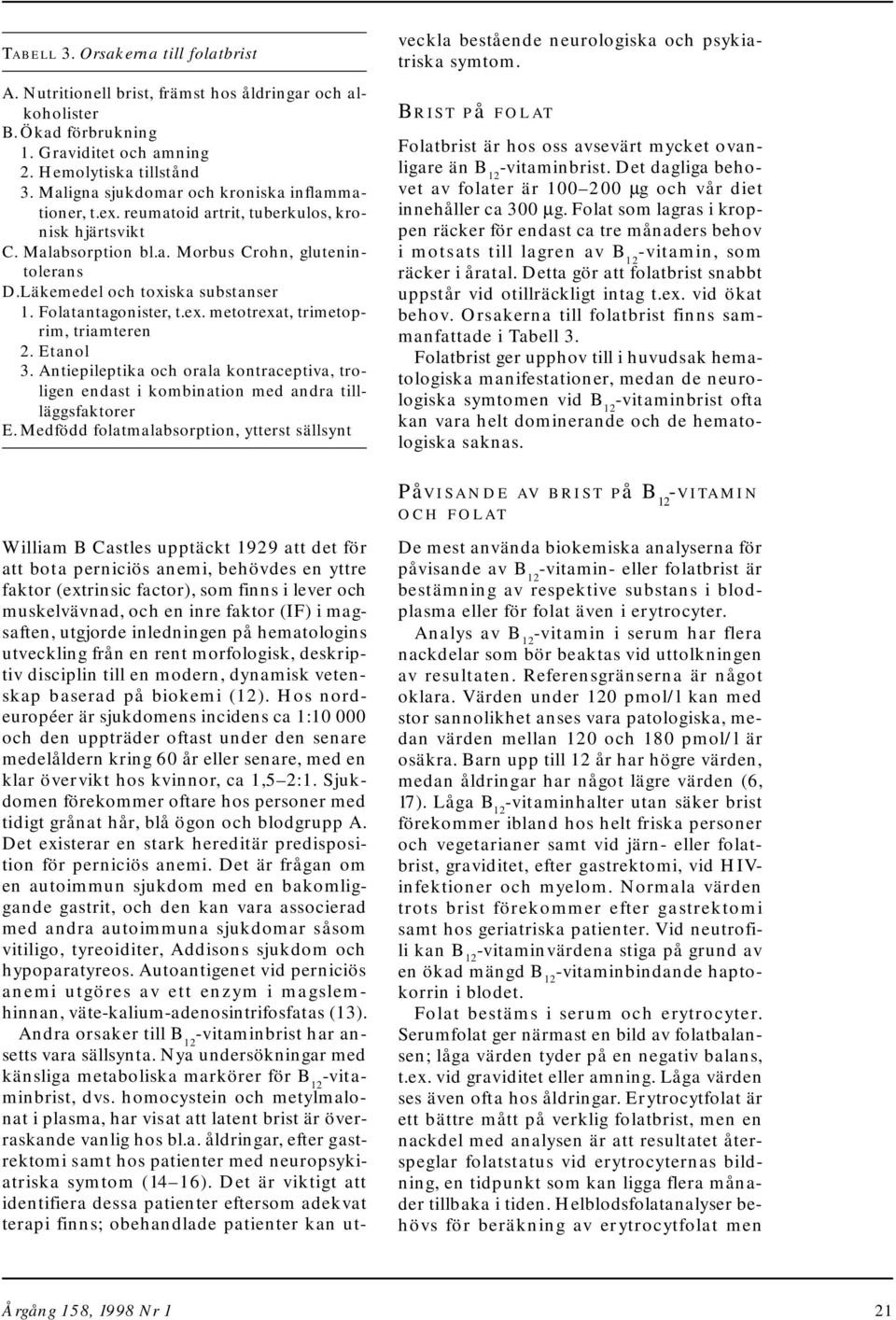 Folatantagonister, t.ex. metotrexat, trimetoprim, triamteren 2. Etanol 3. Antiepileptika och orala kontraceptiva, troligen endast i kombination med andra tillläggsfaktorer E.