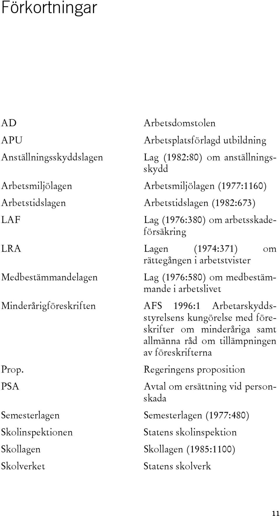 medbestämmande i arbetslivet Minderårigföreskriften AFS 1996:1 Arbetarskyddsstyrelsens kungörelse med föreskrifter om minderåriga samt allmänna råd om tillämpningen av föreskrifterna