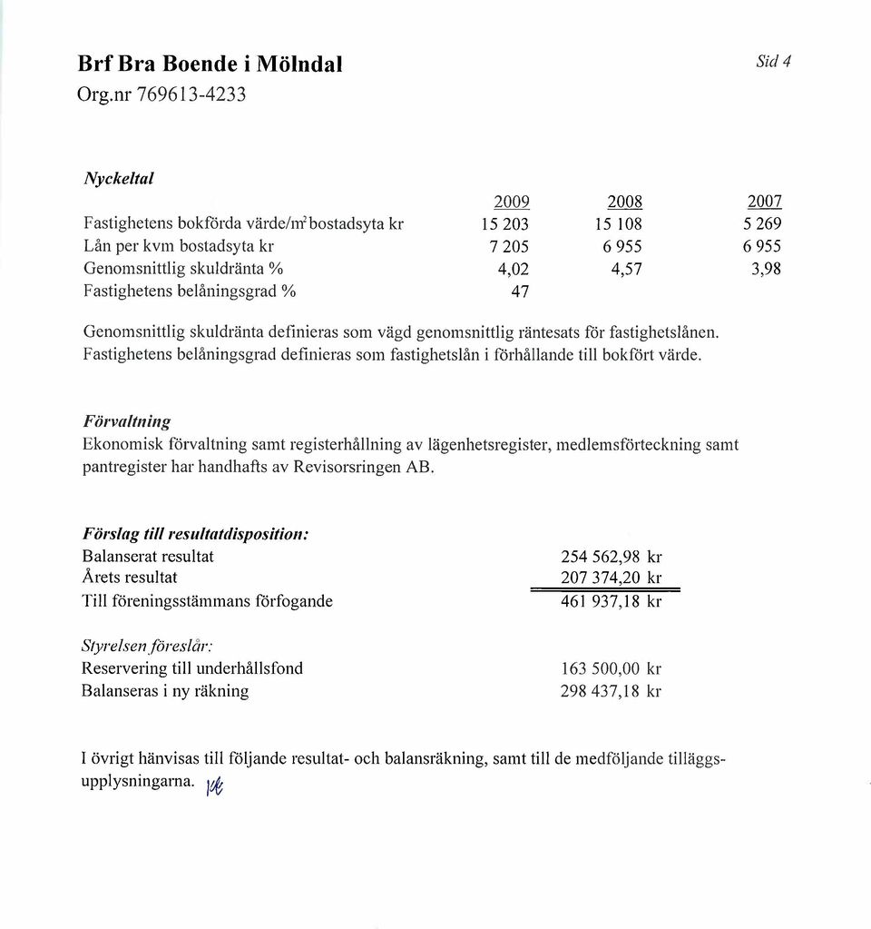 Förvaltiiiiig Ekonomisk förvaltning samt registerhållning av lägenhetsregister, medlemsförteckning samt pantregister har handhafts av Revisorsringen AB.