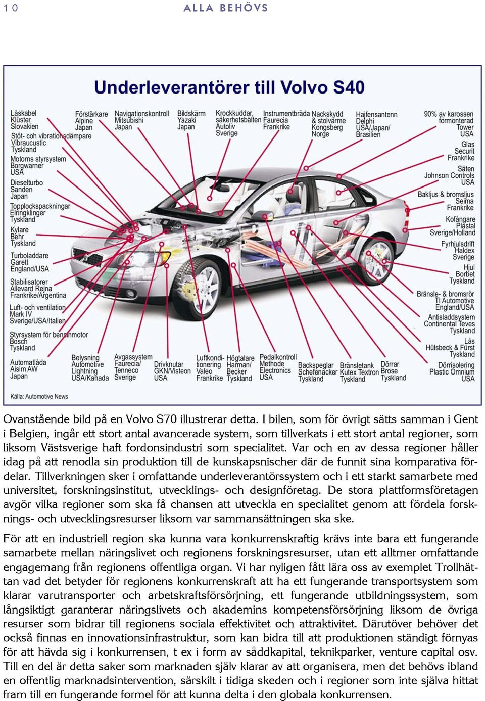 Var och en av dessa regioner håller idag på att renodla sin produktion till de kunskapsnischer där de funnit sina komparativa fördelar.