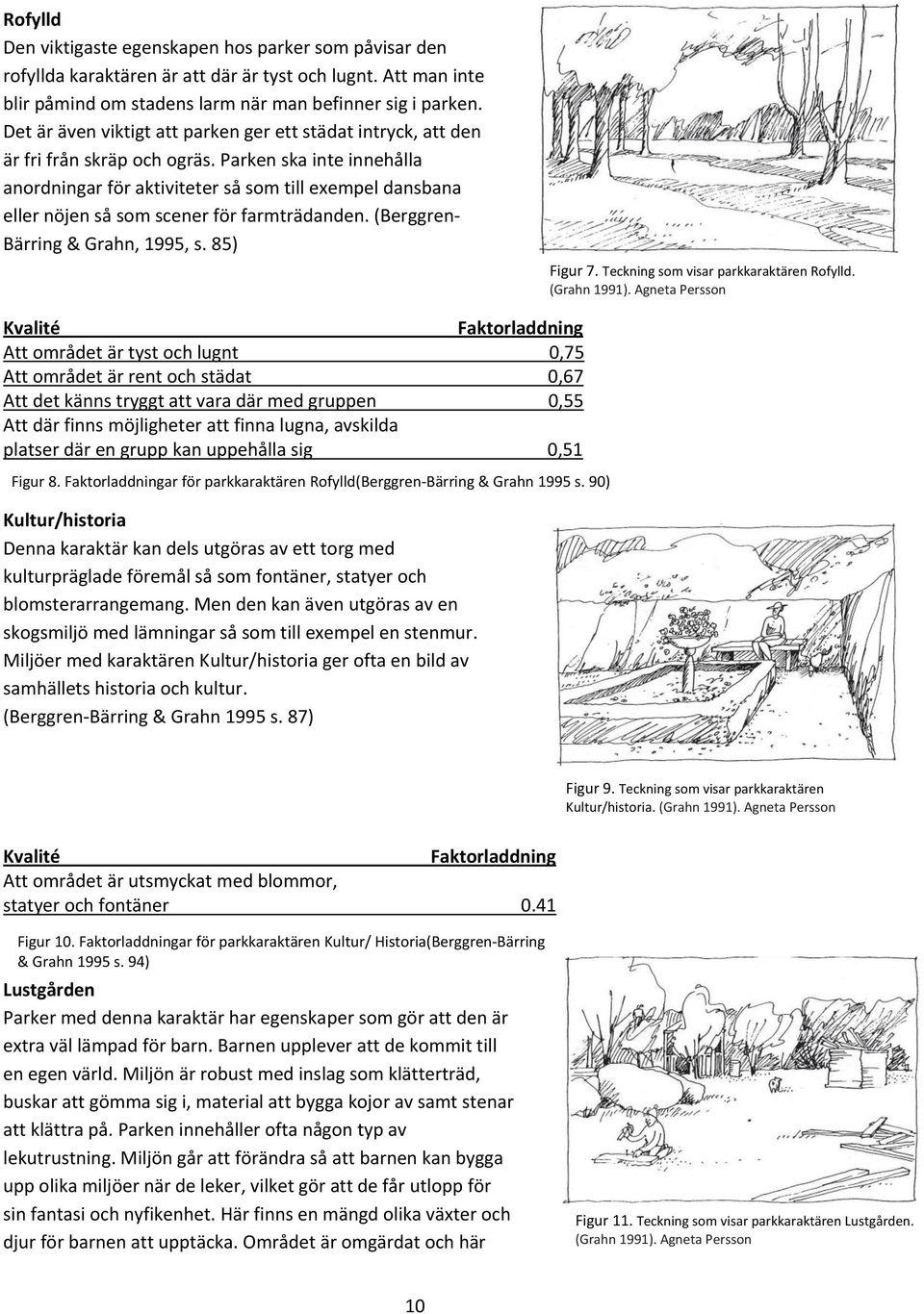 Parken ska inte innehålla anordningar för aktiviteter så som till exempel dansbana eller nöjen så som scener för farmträdanden. (Berggren- Bärring & Grahn, 1995, s. 85) Figur 7.