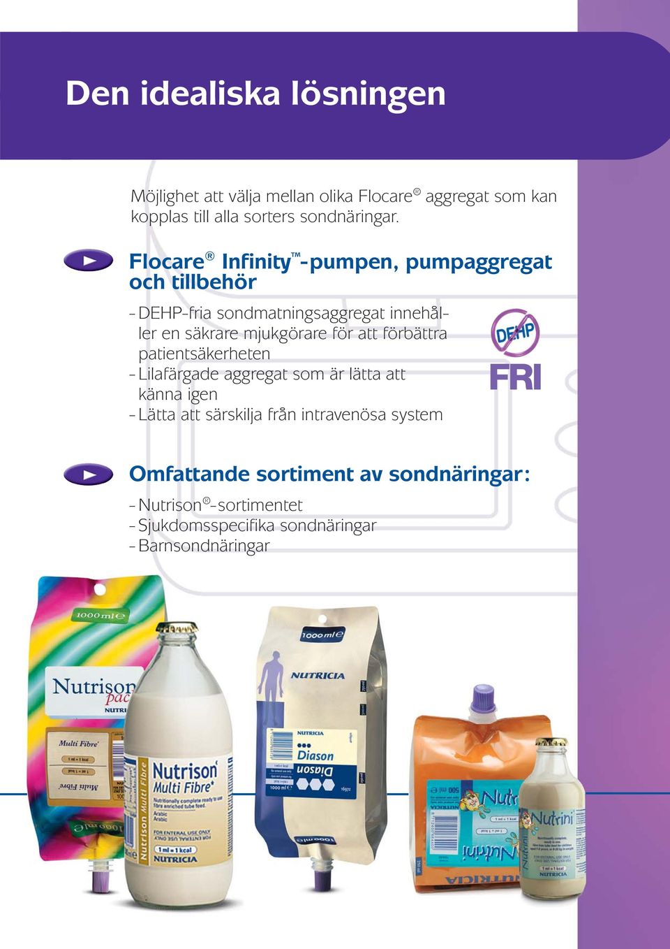 att förbättra patientsäkerheten - Lilafärgade aggregat som är lätta att känna igen - Lätta att särskilja från intravenösa