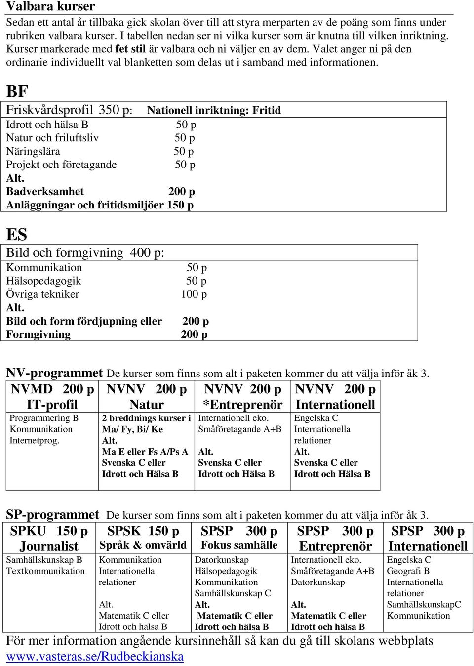 Valet anger ni på den ordinarie individuellt val blanketten som delas ut i samband med informationen.