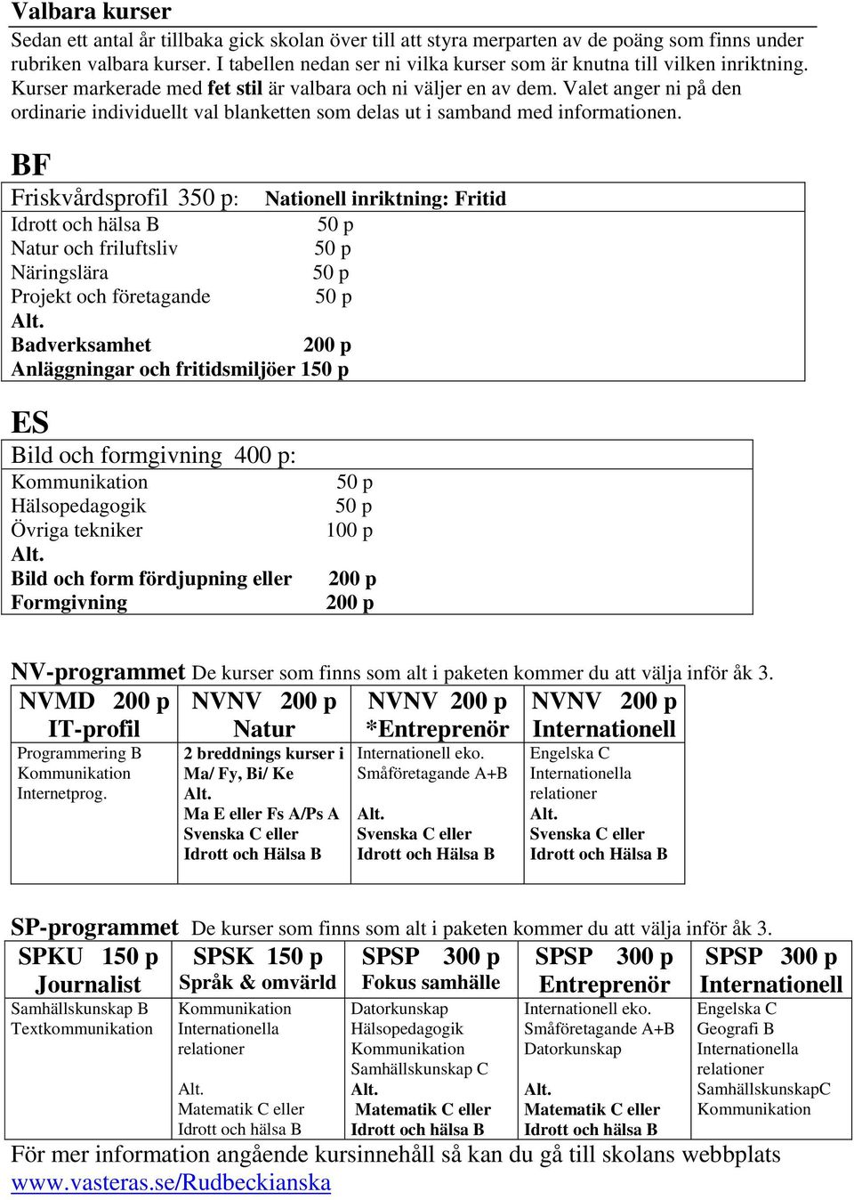 Valet anger ni på den ordinarie individuellt val blanketten som delas ut i samband med informationen.