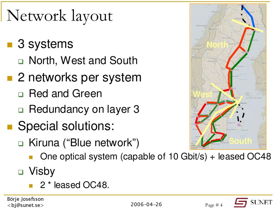 solutions: Kiruna ( Blue network ) South One optical