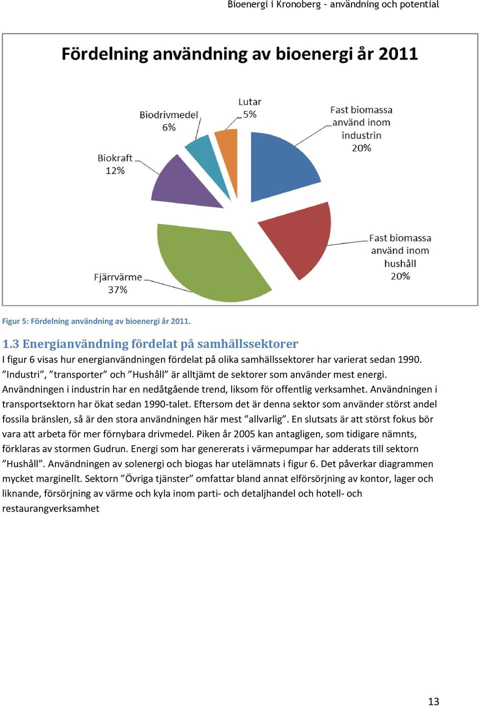 Industri, transporter och Hushåll är alltjämt de sektorer som använder mest energi. Användningen i industrin har en nedåtgående trend, liksom för offentlig verksamhet.