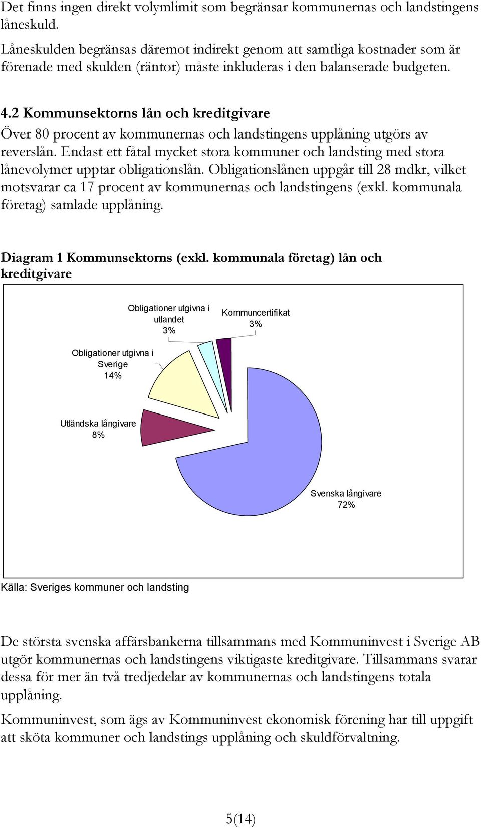 2 Kommunsektorns lån och kreditgivare Över 80 procent av kommunernas och landstingens upplåning utgörs av reverslån.