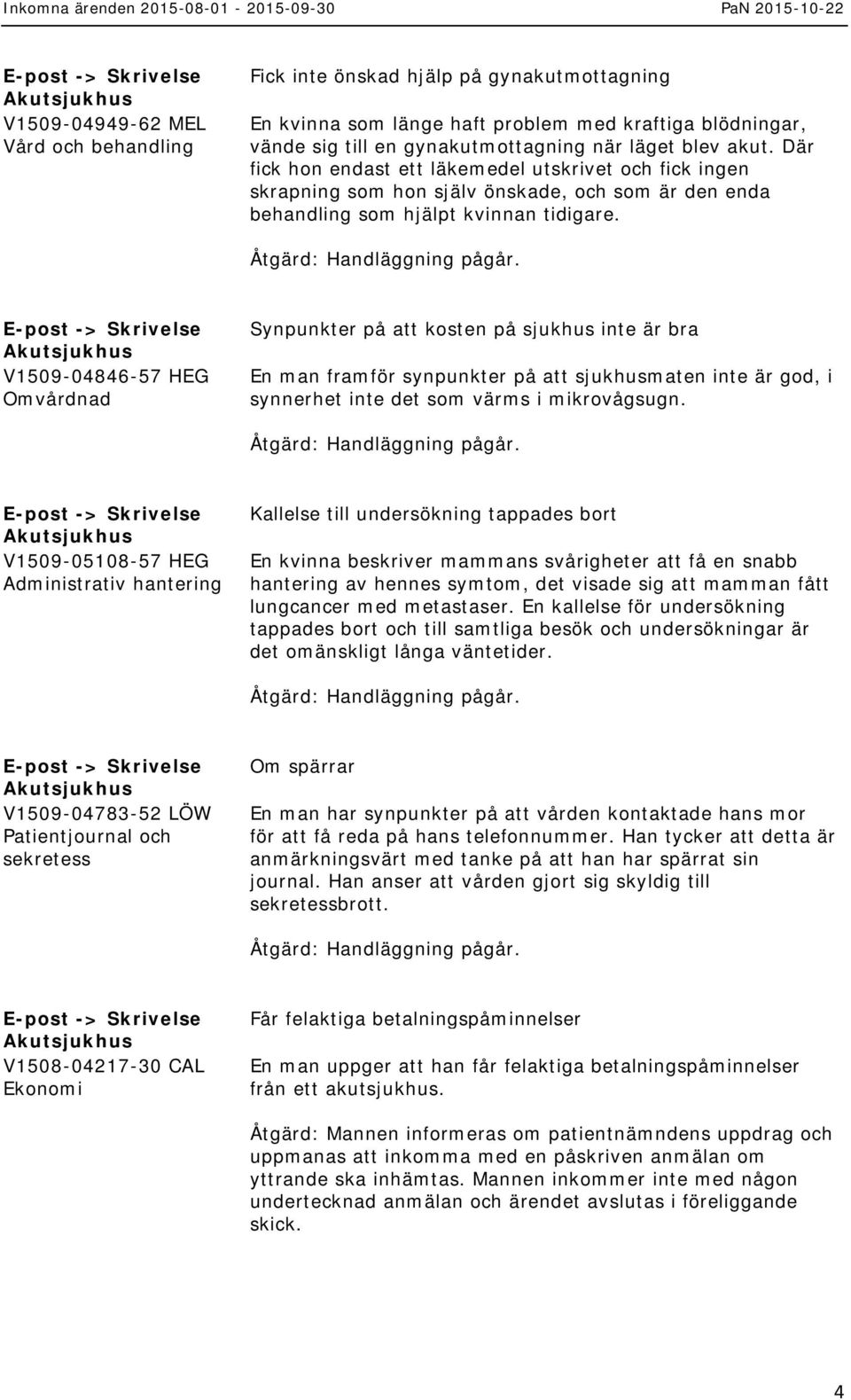 -> V1509-04846-57 HEG Omvårdnad Synpunkter på att kosten på sjukhus inte är bra En man framför synpunkter på att sjukhusmaten inte är god, i synnerhet inte det som värms i mikrovågsugn.