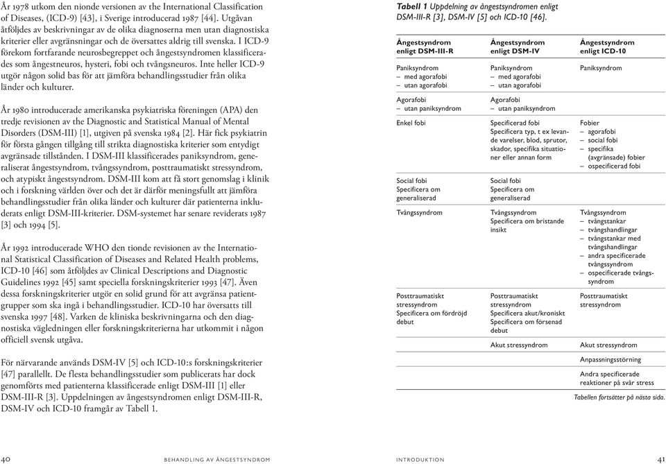 I ICD-9 förekom fortfarande neurosbegreppet och ångestsyndromen klassificerades som ångestneuros, hysteri, fobi och tvångsneuros.