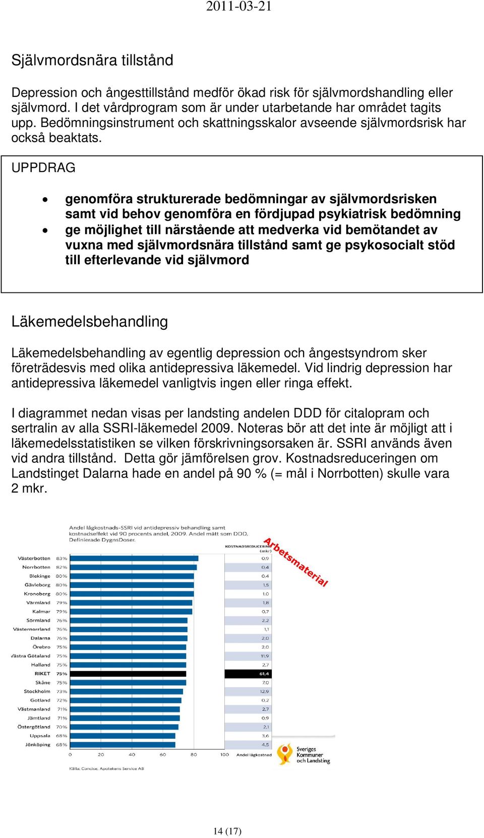 UPPDRAG genomföra strukturerade bedömningar av självmordsrisken samt vid behov genomföra en fördjupad psykiatrisk bedömning ge möjlighet till närstående att medverka vid bemötandet av vuxna med