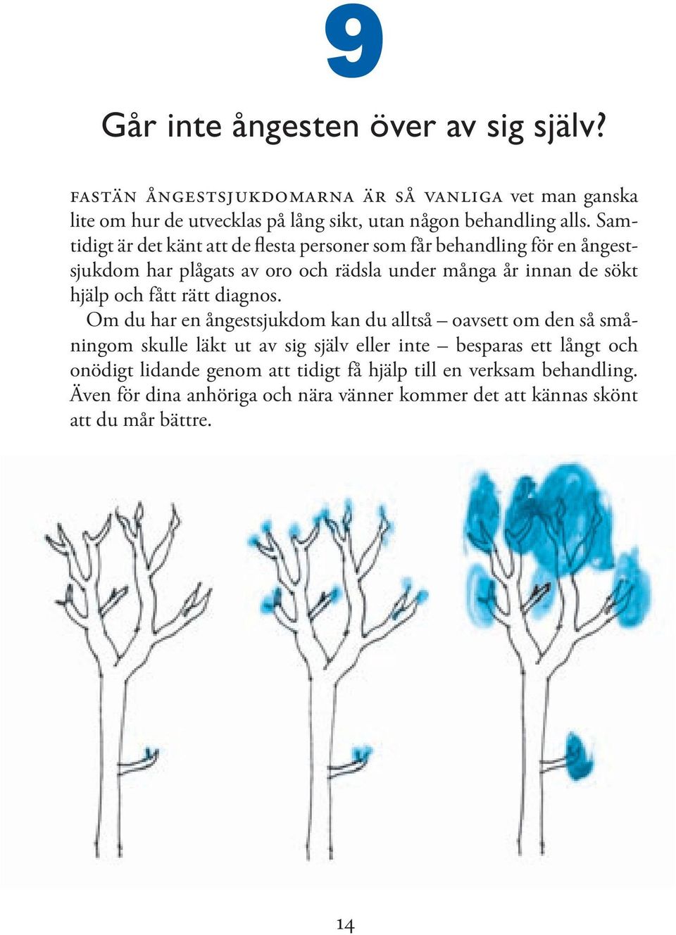 Samtidigt är det känt att de flesta personer som får behandling för en ångestsjukdom har plågats av oro och rädsla under många år innan de sökt hjälp och