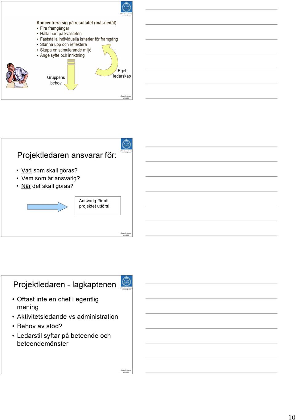 Projektledaren - lagkaptenen Oftast inte en chef i egentlig mening