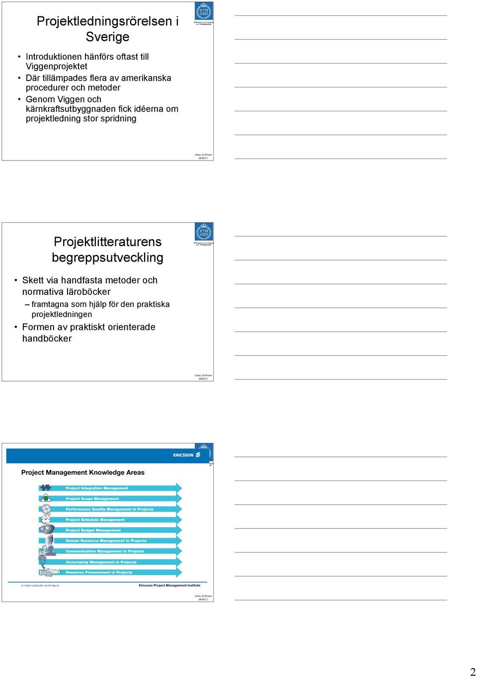 projektledning stor spridning Projektlitteraturens begreppsutveckling Skett via handfasta metoder och