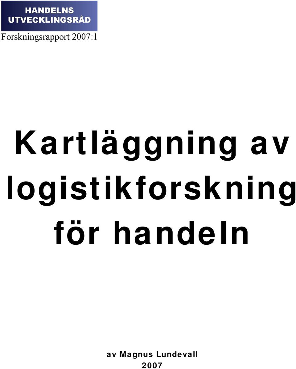 logistikforskning för