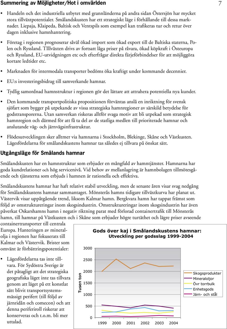 7 Företag i regionen prognoserar såväl ökad import som ökad export till de Baltiska staterna, Polen och Ryssland.