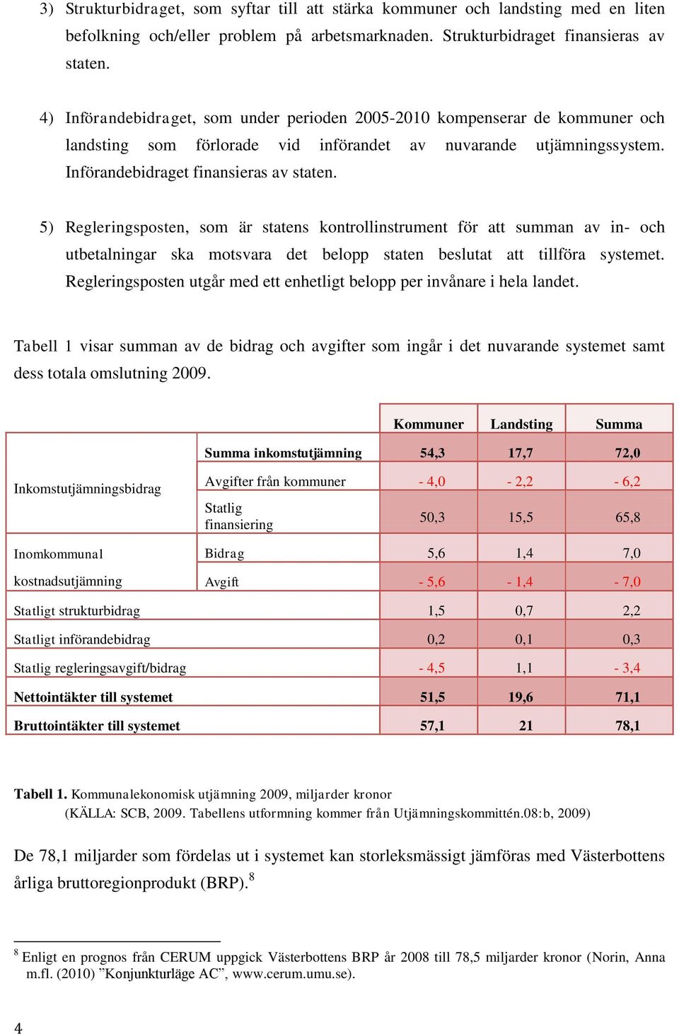 5) Regleringsposten, som är statens kontrollinstrument för att summan av in- och utbetalningar ska motsvara det belopp staten beslutat att tillföra systemet.