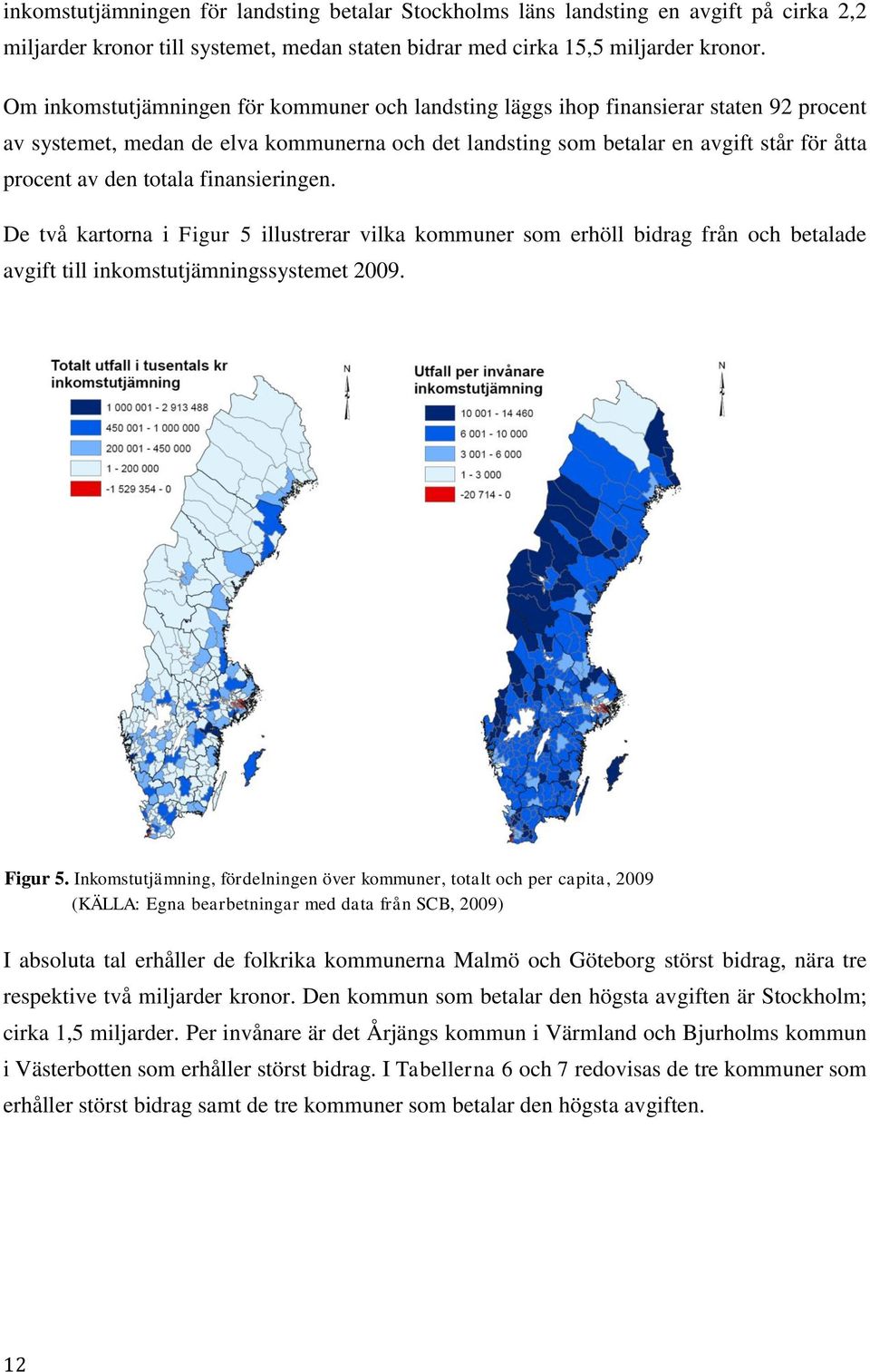 totala finansieringen. De två kartorna i Figur 5 