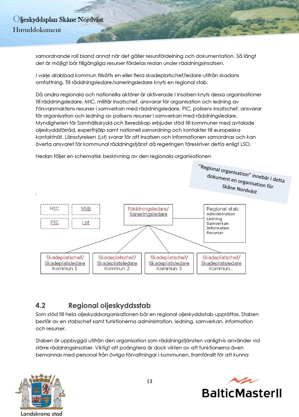 Då andra regionala och nationella aktörer är aktiverade i insatsen knyts dessa organisationer till räddningsledare.