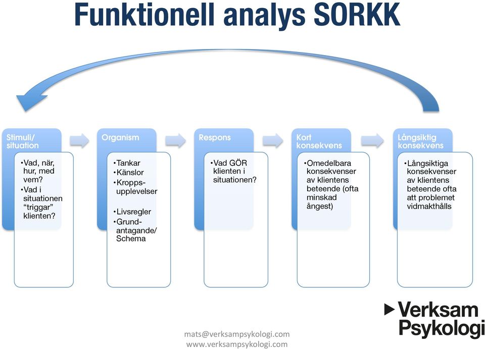 Tankar Känslor Kroppsupplevelser Livsregler Grundantagande/ Schema Vad GÖR klienten i situationen?