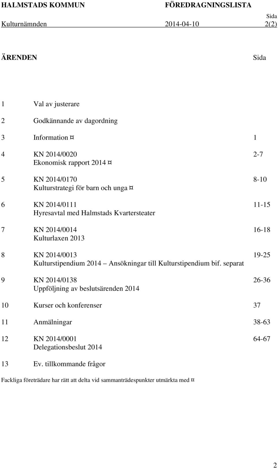 Kulturstipendium 2014 Ansökningar till Kulturstipendium bif.