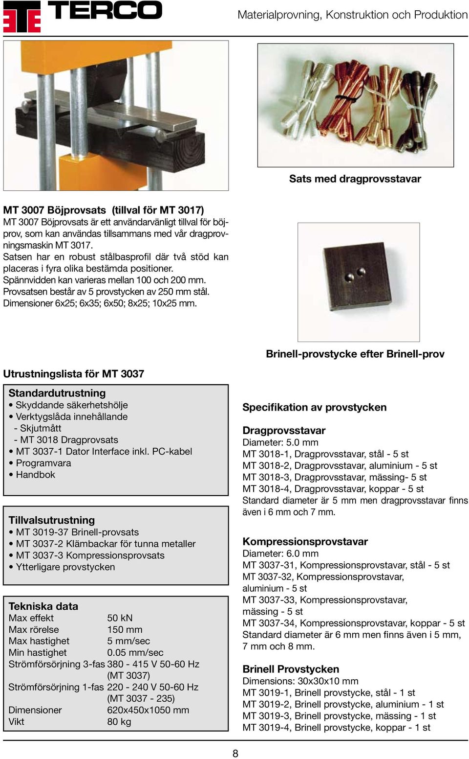 Dimensioner 6x25; 6x35; 6x50; 8x25; 10x25 mm.