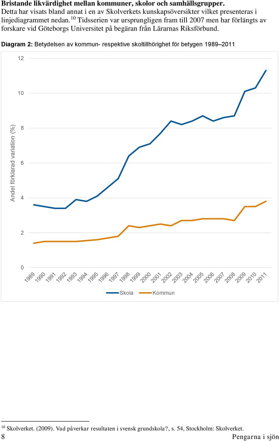 10 Tidsserien var ursprungligen fram till 2007 men har förlängts av forskare vid Göteborgs Universitet på begäran från Lärarnas Riksförbund.