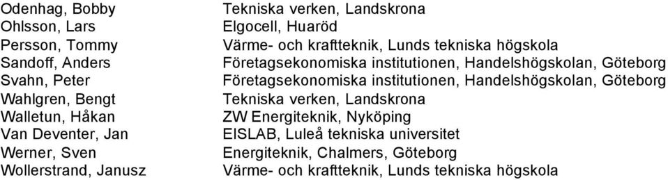 institutionen, Handelshögskolan, Göteborg Företagsekonomiska institutionen, Handelshögskolan, Göteborg Tekniska