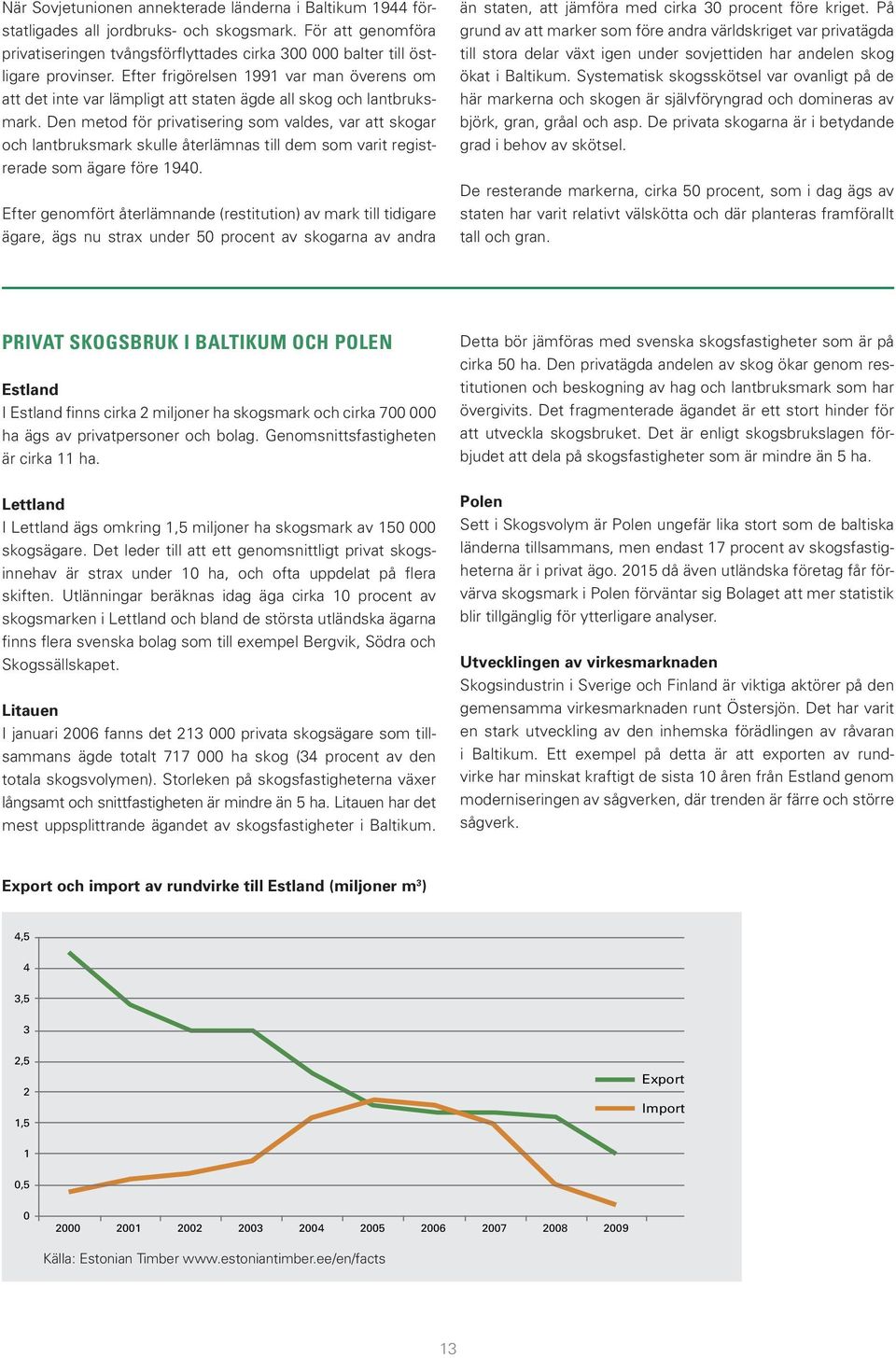 Den metod för privatisering som valdes, var att skogar och lantbruksmark skulle återlämnas till dem som varit registrerade som ägare före 1940.